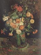 Vincent Van Gogh Vase with Zinnias and Geraniums (nn04) oil painting on canvas